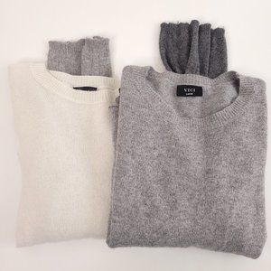 Vici Pullover Sweater Size Large Lot of 2 Wool Blend Hi Low Hem
